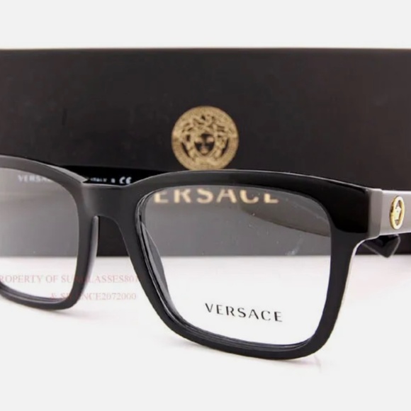New VERSACE Eyeglass Frames 3285 Black Unisex 55mm - Picture 4 of 8
